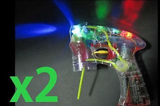 LOT of 2 LED Light Flashing Bubble Blaster Shooter Gun Blower w