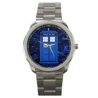 DOCTOR WHO PHONE CALL POLICE BOX LOGO SPORT METAL WATCH FIT YOUR T