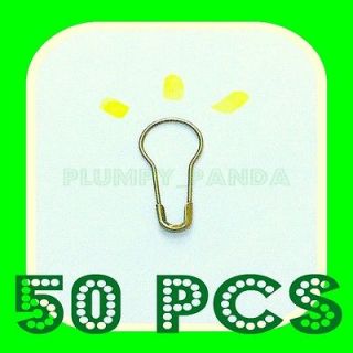 50 COPPER brass coilless COILESS safety pins swing tags embellishment