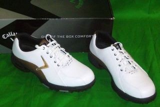 New Callaway XTT Xtreme Golf Shoes M145   White Tan   Size 9   Medium