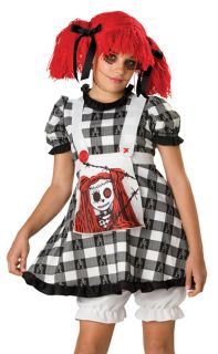 Tween Goth Raggedy Rag Doll Anne Girl Halloween Costume