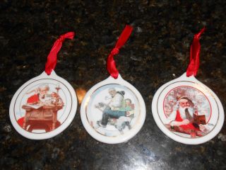 96 97 98  NORMAN ROCKWELL CHRISTMAS TREE ORNAMENTS.S ET OF