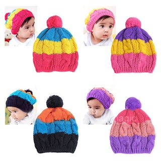 Cute Baby Child Kids Girls Boy Flossy Stretchy Warm Winter Cap Hat