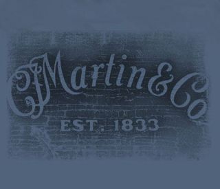 Martin & Company Guitars Rectangle Logo Indigo Adult T shirt