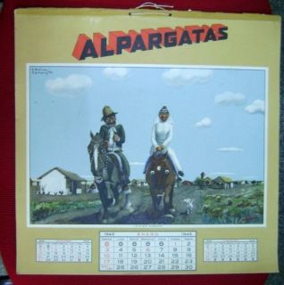 Molina Campos Argentina Alpargatas Calendar Gauchos 43