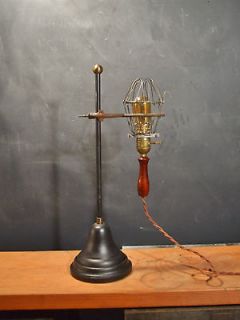 Antique Industrial Trouble Light with Stand   Cage Pendant Lamp, Lab