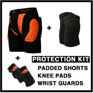 gear kit padded shorts+knee pad+wrist guard protection snowboard ski