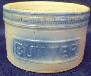 Old Burley Winter Pottery Crooksville Butter Stoneware Crock #2 Blue