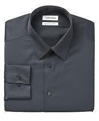 NWT MENS Calvin Klein Dress Shirt, STEEL Slim Fit Non Iron Textured