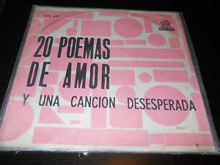 20 Poemas De Amor Y Una Cancion Desperada Vinyl Record Rare New Odeon