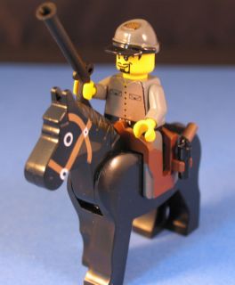 LEGO® brick custom CIVIL WAR CAVALRY CONFEDERATE SOLDIER + black