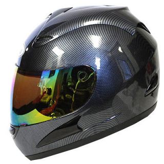 Adult Full Face Helmet Glossy Carbon Fiber Black Size S M L XL
