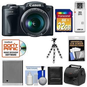 Canon PowerShot SX500 IS Digital Camera Kit 16MP Black SX500IS NEW USA