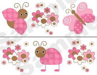 BROWN BUTTERFLY BABY GIRL NURSERY KIDS ROOM WALL BORDER DECALS DECOR