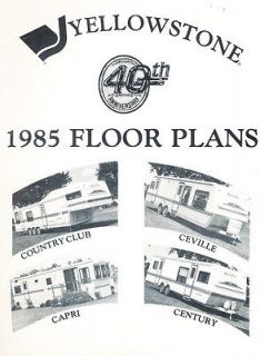 1985 Yellowstone Trailer Camper Floor Plans Original Sales Brochure