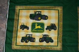 John Deer Truck Tracktor print pillow panel fabric