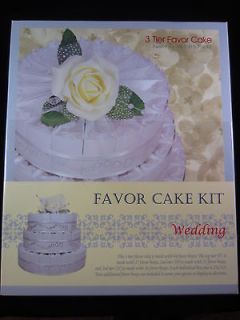 Wedding Favor Cake Kit 3 Tier 66 Favors Pearl Beads Bows Topper Gift