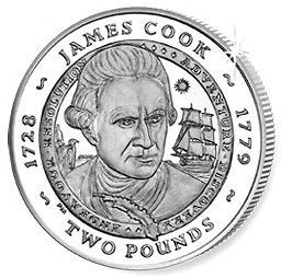 SOUTH GEORGIA & S. SANDWICH 2 POUNDS 2007 GREAT BRITONS   JAMES COOK