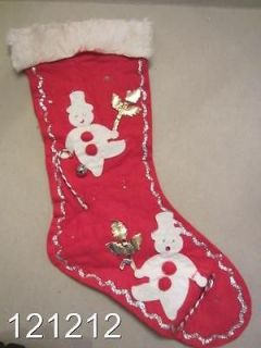 17 FELT CHRISTMAS STOCKING with Glitter, Candy Canes & Snowmen