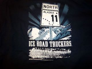Ice Road Truckers Highway 11 Alaska Navy T shirt Large