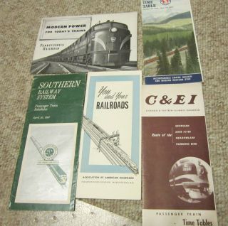 Railroad Memorabilia Assorted Brochures and Time Tables