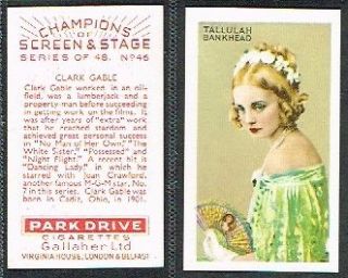 Gallaher   Champions of Screen & Stage (Red) 1934 #1 to #24 Movie