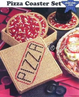 Pizza Coaster Set plastic canvas patterns