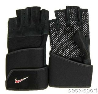 Nike Leather POWER TRAINING GYM GLOVES  LARGE  Silicone palm grip