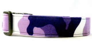 Awesome Bright Lilac Purple Camo Dog Collar Camouflage