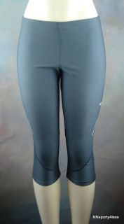 Nike Womens Tech Tights CAPRI Pants Workout Running Capris Grey Red