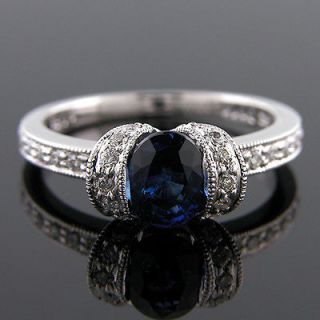 diamond with sapphire engagement ring