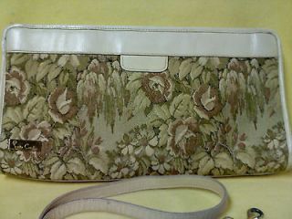 VINTAGE 70S AUTHENTIC PIERRE CARDIN Beige & Tapestry Clutch with