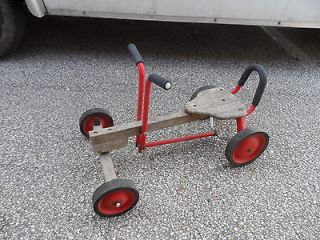 radio flyer row cart car trolley hand scooter kids metal wood antique