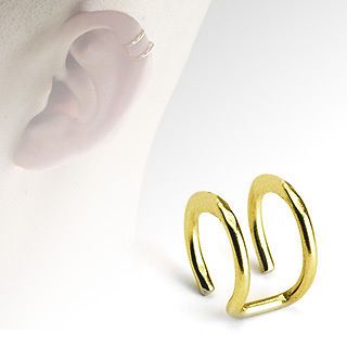 Gold Fake Cartilage Clip On Rings EARRING BODY JEWELRY