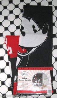 DISNEY Fabric Shower Curtain MICKEY MOUSE RED black CARTOON CHARACTERS