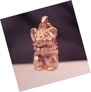 Rose Gold Plated 3D Teddy bear hamster charm Pendant