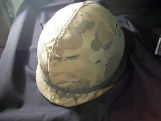 Newly listed * US ARMY HELMETWITH LINER CAMOFLAGE COVER WITH CATS EYES