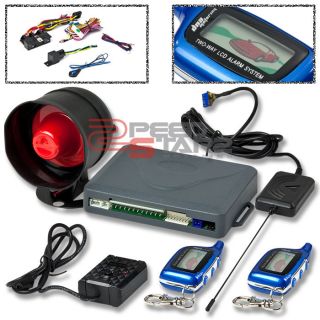 CAR/TRUCK 2 WAY SECURITY ALARM LCD DISPLAY PAGER+SIREN+BL UE REMOTE