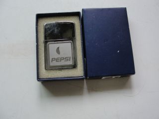 Pepsi lighter in box, X1 2003 D1 Long brand, chrome, advertising