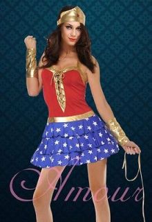 2013 Style Fancy Party Dress Adult Wonder Woman Costume Layered