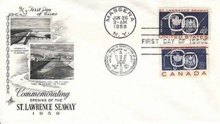 Newly listed 1959 FDC Dual Issue Canada/US St. Lawrence Seaway Art