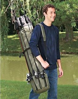 Fishing Pole Rod Carrying Case   Tackle Bag with Shoulder Strap