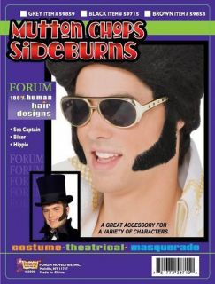 Mutton Chops Sideburns Biker Facial Hair Hippie Costume