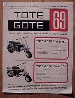 1969 TOTE GOTE SALES FLYER TOTE GOAT RARE VINTAGE ORIGINAL+++