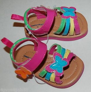 Rainbow Butterfly OPEN TOE SANDALS Toddler Girls Size 3 FADED GLORY