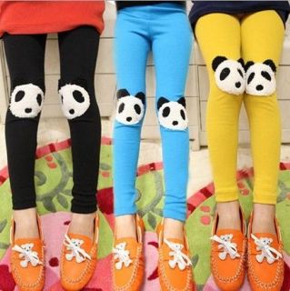 New Kids Toddlers Fleece Panda Candy Color Thick Cotton Leggings Pants
