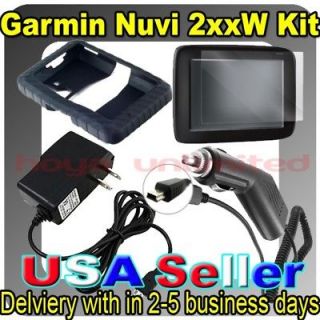 Garmin Nuvi 285W 265W 255W 4.3 GPS Charger Case Bundle