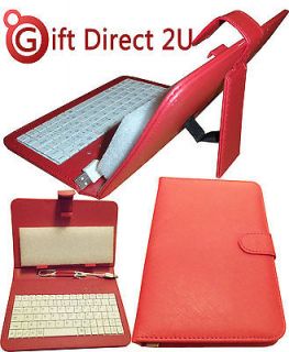 RED USB Keyboard PU Leather Case/Stand for MAPAN 201201 M7206 7