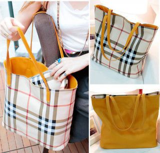 Reversible Yellow Strap Pu Handbag Shoulder bag With Small bag#A