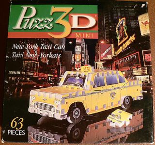 PUZZ 3D MINI WREBBIT NY NEW YORK CITY TAXI CAB PUZZLE COMPLETE RARE